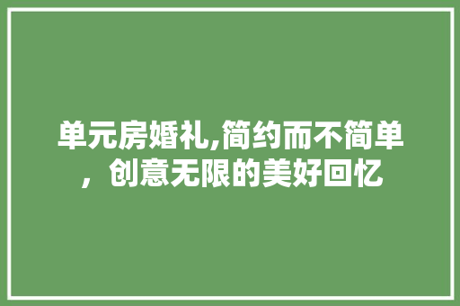 单元房婚礼,简约而不简单，创意无限的美好回忆 装修材料