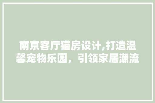 南京客厅猫房设计,打造温馨宠物乐园，引领家居潮流 隔断设计