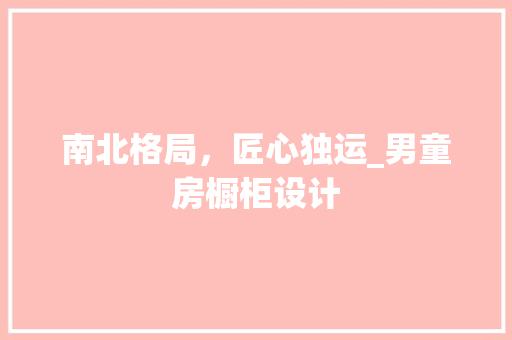 南北格局，匠心独运_男童房橱柜设计