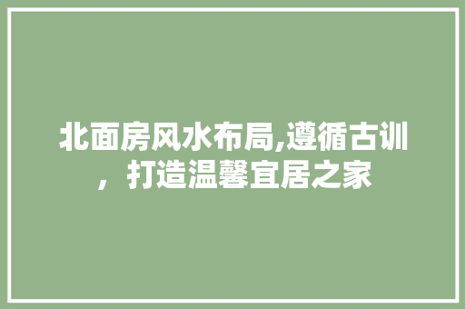 北面房风水布局,遵循古训，打造温馨宜居之家