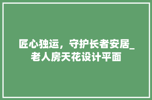 匠心独运，守护长者安居_老人房天花设计平面