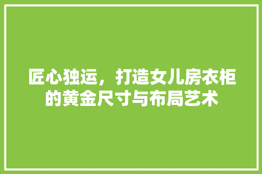 匠心独运，打造女儿房衣柜的黄金尺寸与布局艺术 墙面装饰