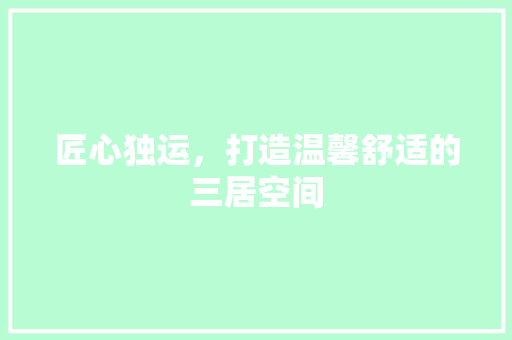 匠心独运，打造温馨舒适的三居空间