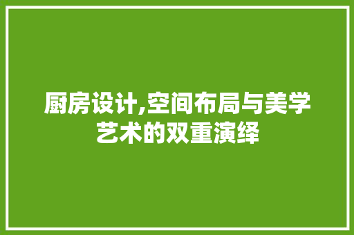 厨房设计,空间布局与美学艺术的双重演绎
