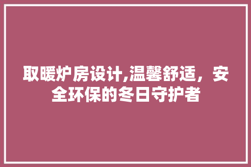 取暖炉房设计,温馨舒适，安全环保的冬日守护者