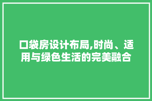 口袋房设计布局,时尚、适用与绿色生活的完美融合 装修攻略 口袋房设计布局,时尚、适用与绿色生活的完美融合 装修攻略