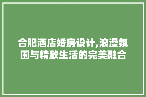 合肥酒店婚房设计,浪漫氛围与精致生活的完美融合 墙面装饰
