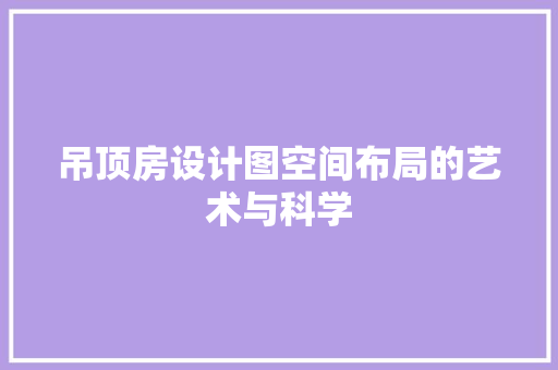 吊顶房设计图空间布局的艺术与科学 地面装修