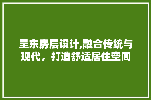 呈东房层设计,融合传统与现代，打造舒适居住空间