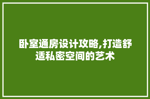 卧室通房设计攻略,打造舒适私密空间的艺术 墙面装饰