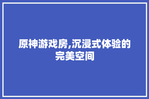 原神游戏房,沉浸式体验的完美空间