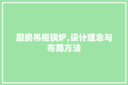 厨房吊柜锅炉,设计理念与布局方法