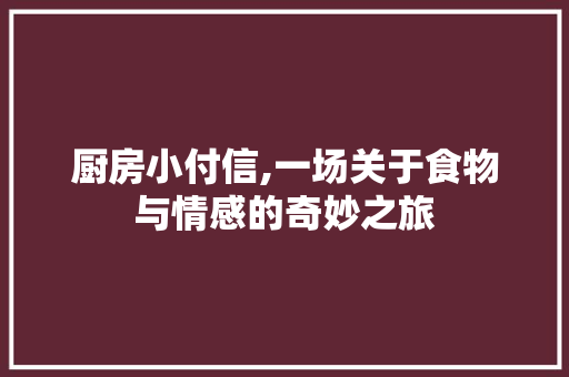 厨房小付信,一场关于食物与情感的奇妙之旅
