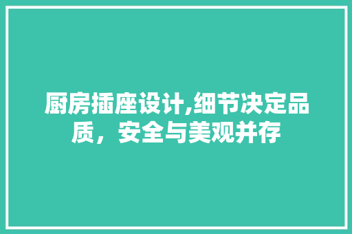 厨房插座设计,细节决定品质，安全与美观并存 隔断设计