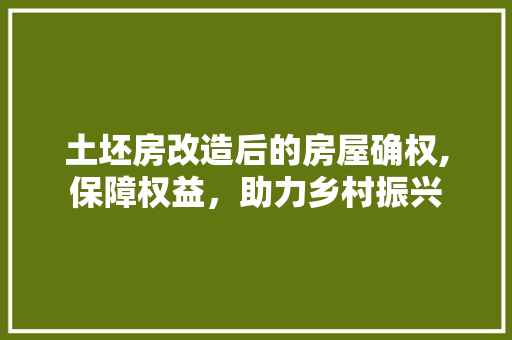 土坯房改造后的房屋确权,保障权益，助力乡村振兴