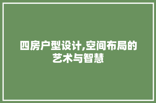 四房户型设计,空间布局的艺术与智慧
