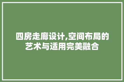 四房走廊设计,空间布局的艺术与适用完美融合