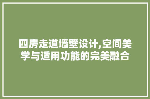 四房走道墙壁设计,空间美学与适用功能的完美融合