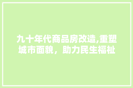 九十年代商品房改造,重塑城市面貌，助力民生福祉