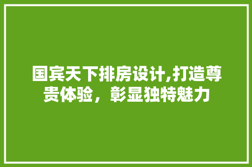 国宾天下排房设计,打造尊贵体验，彰显独特魅力 庭院装修