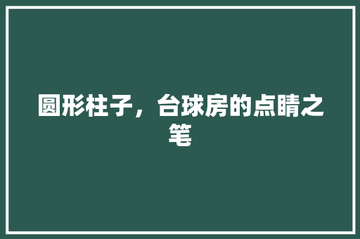 圆形柱子，台球房的点睛之笔 装修攻略