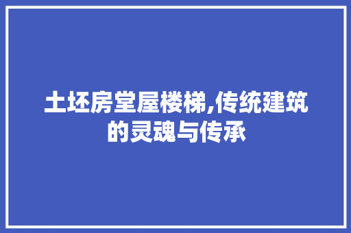 土坯房堂屋楼梯,传统建筑的灵魂与传承
