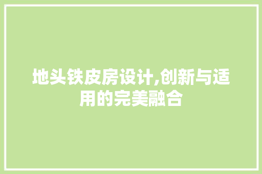 地头铁皮房设计,创新与适用的完美融合