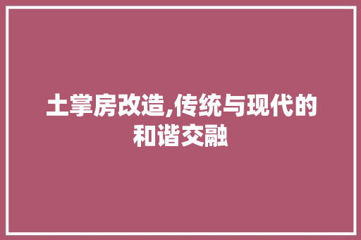 土掌房改造,传统与现代的和谐交融