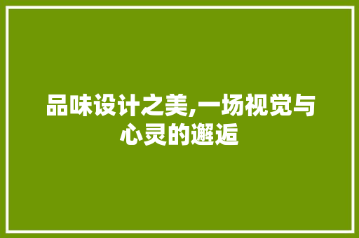 品味设计之美,一场视觉与心灵的邂逅