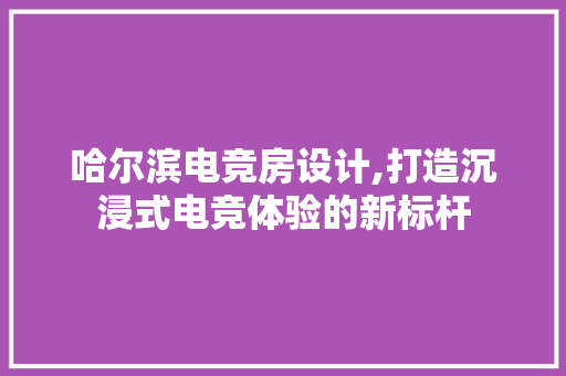 哈尔滨电竞房设计,打造沉浸式电竞体验的新标杆