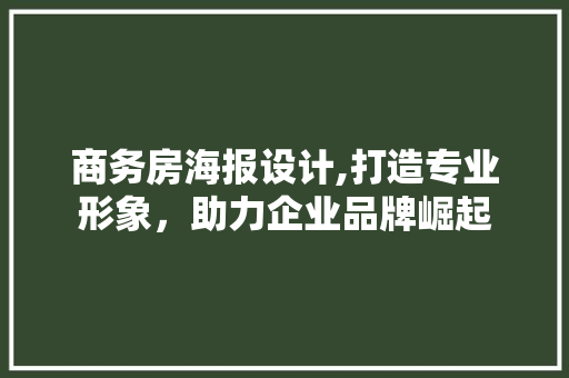 商务房海报设计,打造专业形象，助力企业品牌崛起 隔断设计