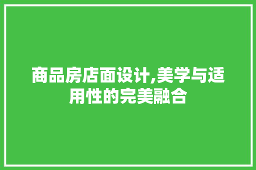 商品房店面设计,美学与适用性的完美融合