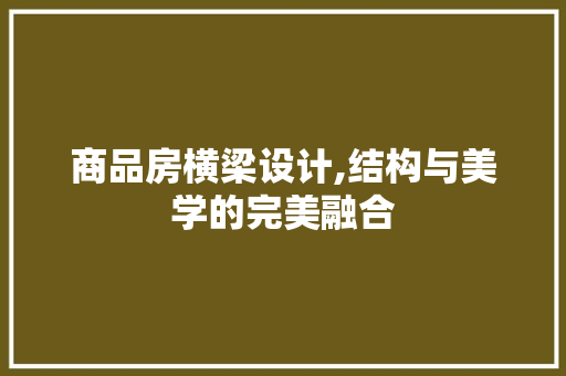 商品房横梁设计,结构与美学的完美融合