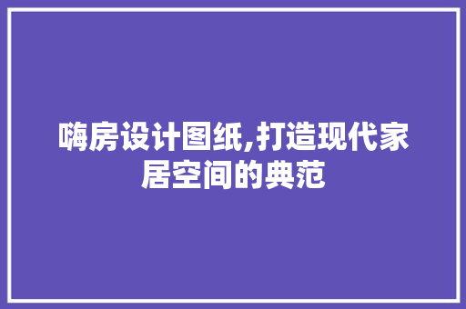 嗨房设计图纸,打造现代家居空间的典范 装修攻略