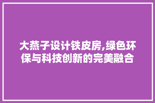 大燕子设计铁皮房,绿色环保与科技创新的完美融合