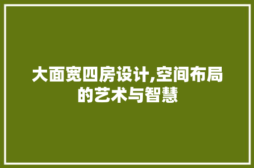 大面宽四房设计,空间布局的艺术与智慧