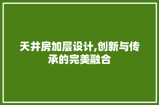天井房加层设计,创新与传承的完美融合