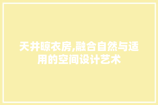 天井晾衣房,融合自然与适用的空间设计艺术