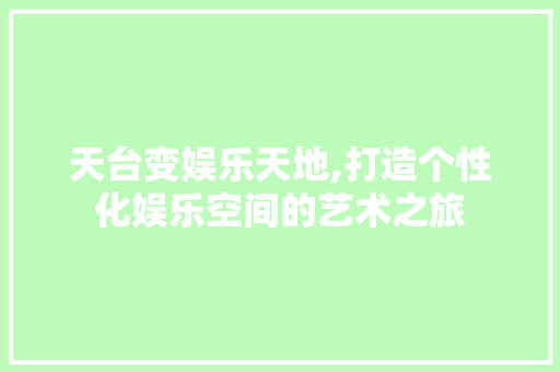 天台变娱乐天地,打造个性化娱乐空间的艺术之旅