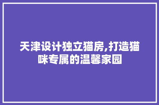 天津设计独立猫房,打造猫咪专属的温馨家园