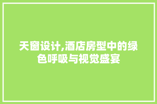 天窗设计,酒店房型中的绿色呼吸与视觉盛宴 装修攻略