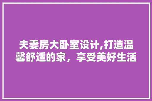 夫妻房大卧室设计,打造温馨舒适的家，享受美好生活