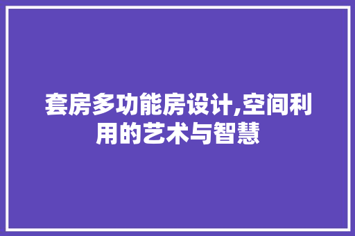 套房多功能房设计,空间利用的艺术与智慧 景观设计
