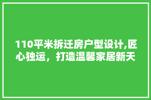 110平米拆迁房户型设计,匠心独运，打造温馨家居新天地 景观设计