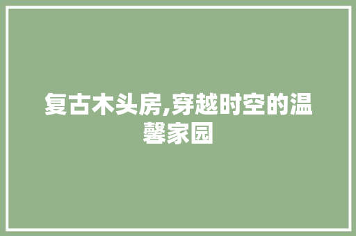 复古木头房,穿越时空的温馨家园