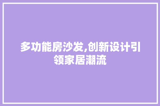 多功能房沙发,创新设计引领家居潮流