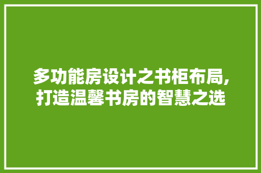 多功能房设计之书柜布局,打造温馨书房的智慧之选