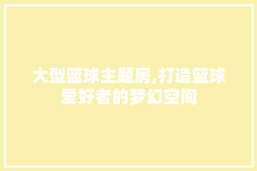 大型篮球主题房,打造篮球爱好者的梦幻空间