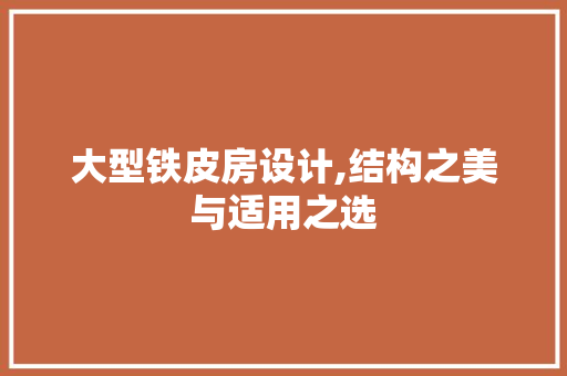 大型铁皮房设计,结构之美与适用之选