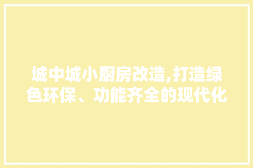 城中城小厨房改造,打造绿色环保、功能齐全的现代化厨房空间